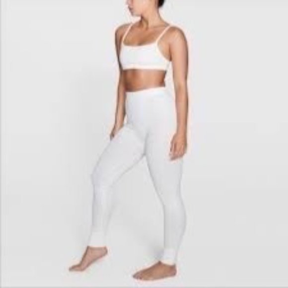 SKIMS Bundle 2 Logo Pointelle Leggings Bone Quartz Women’s 2X - Picture 14 of 14